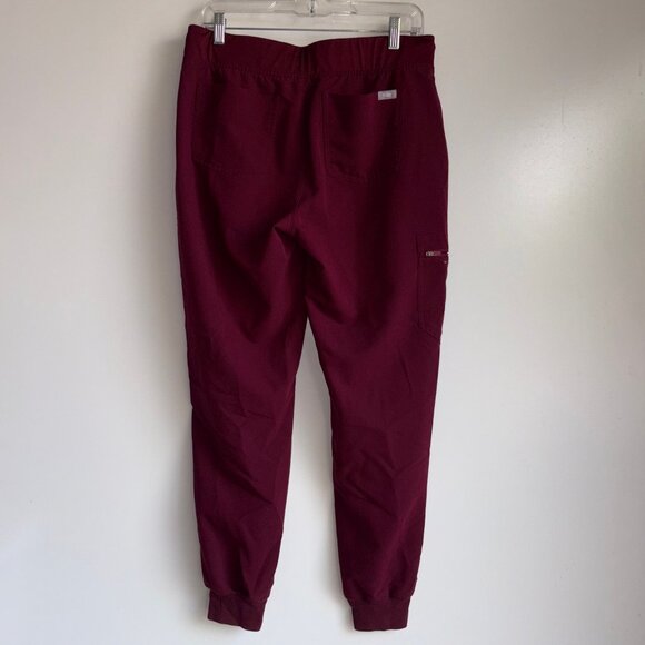 FIGS Zamora Scrub Pants Joggers Size Medium Burgundy Maroon - Picture 3 of 10